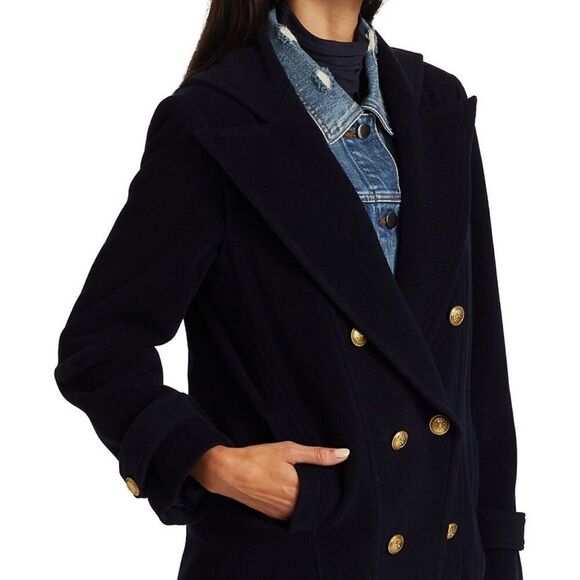 Frame Denim Mix Peacoat Military Sz S Slightly Oversized Detachable Denim Vest - Picture 1 of 16